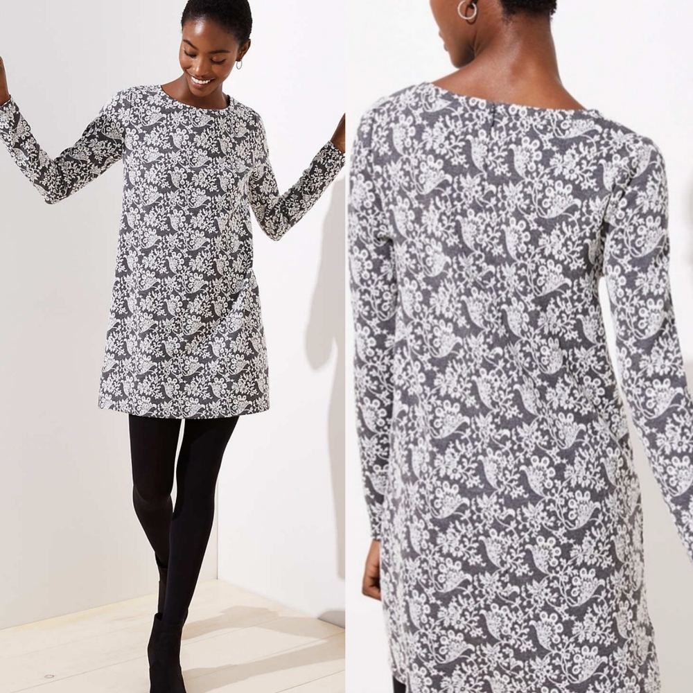 🎉Loft | Floral Jacquard Shift Dress